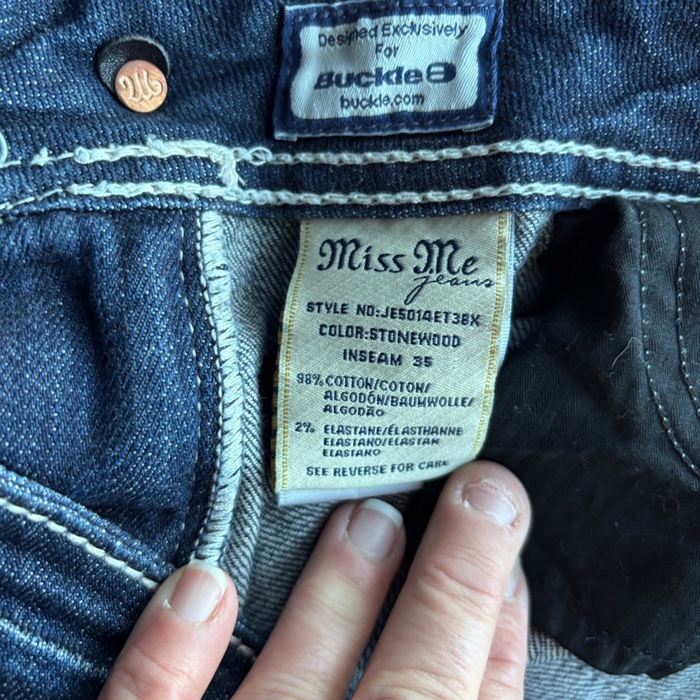 Miss Me Women's Easy Straight Leg Jeans - Classic Blue 31 x 35 - Picture 2 of 6